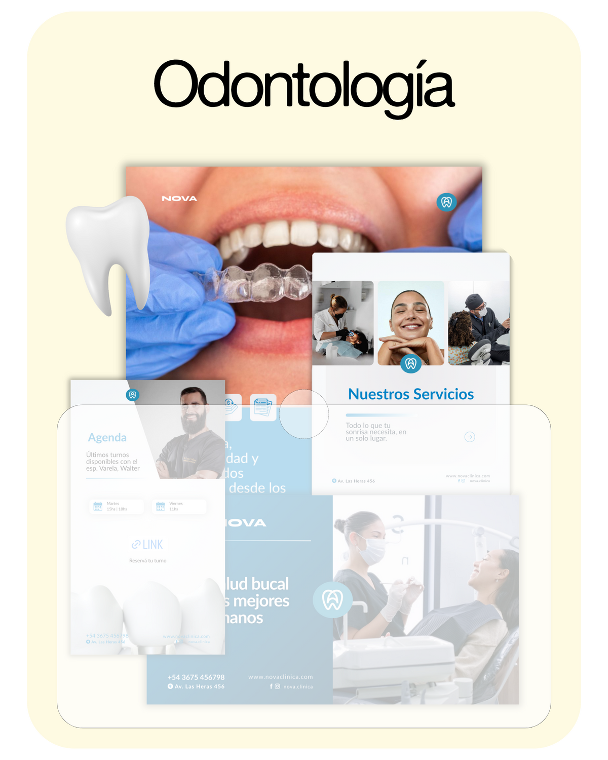 Pack Odontológico +80 Plantillas Editables en Canva