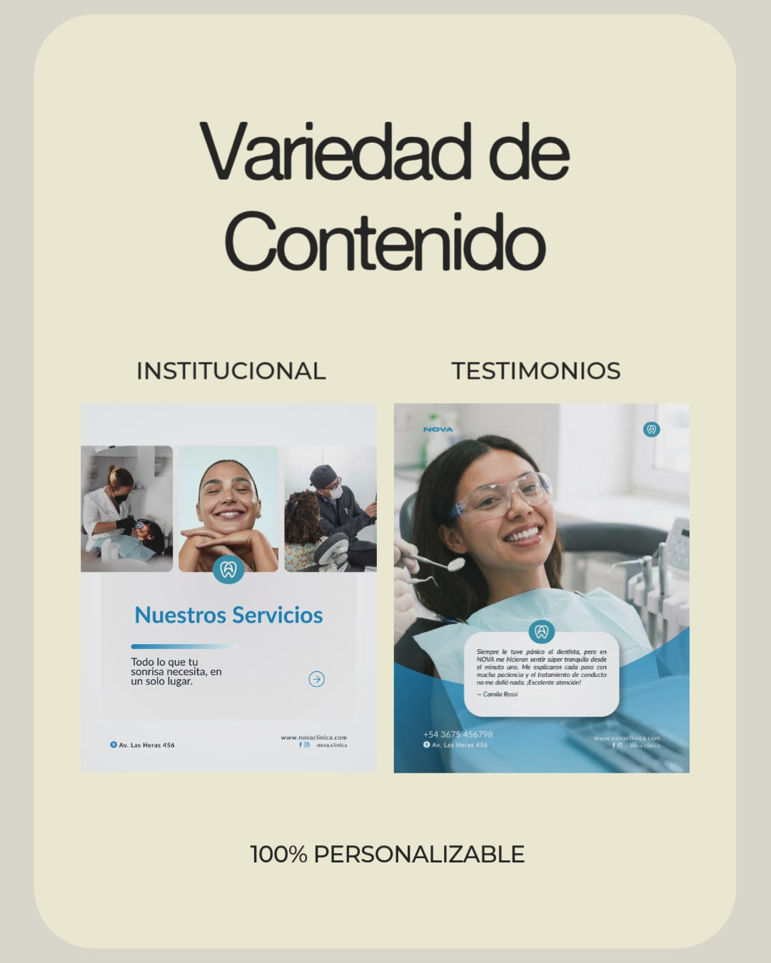 Pack Odontológico +80 Plantillas Editables en Canva